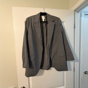 H&M Boyfriend Charcoal Gray Blazer